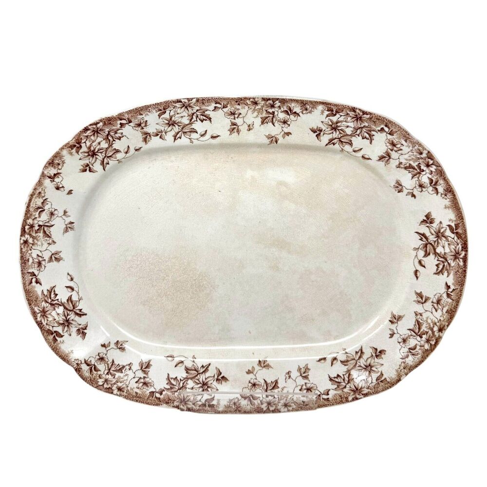 Antique Upper Hanley Pottery Co Olympia Semi Porcelain Serving Platter 16.5"